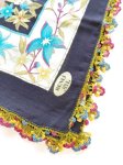 画像2: ヴィンテージスカーフ：ブルサのトゥーオヤスカーフ ローズピンクとブルーの小花 (2)
