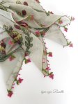 画像3: ヴィンテージスカーフ：ブルサのイーネオヤスカーフ＊三角形のピンクの小花 (3)
