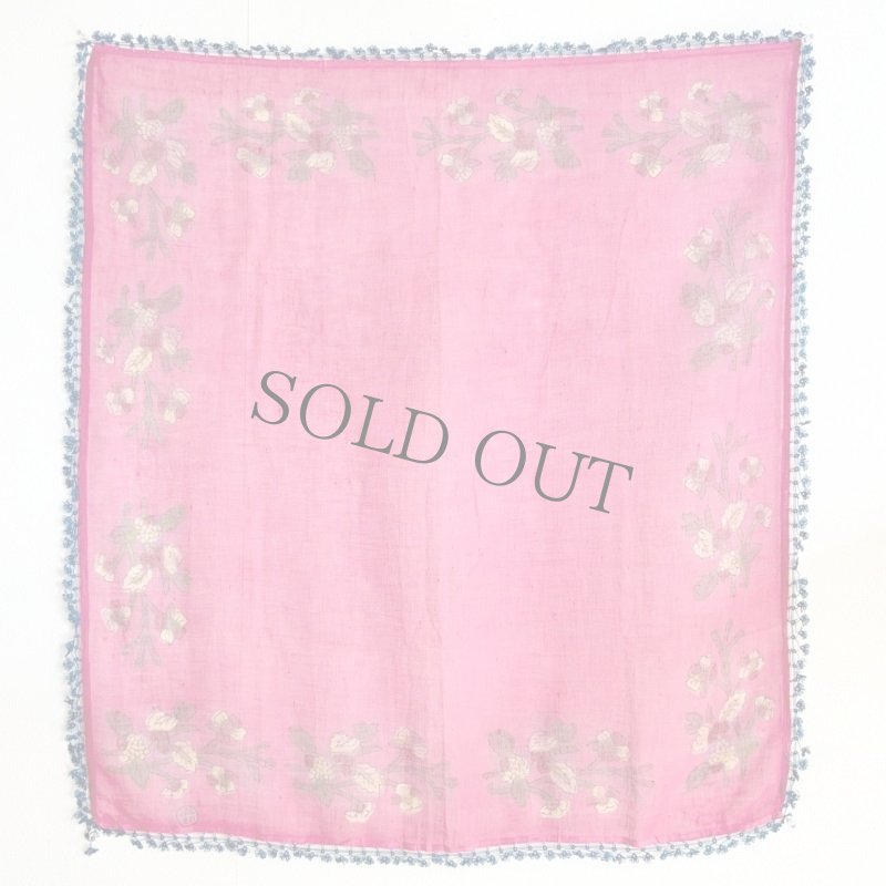 画像3: ヴィンテージスカーフ：メキッキオヤ・ダークローズピンクに渋い青 (3)