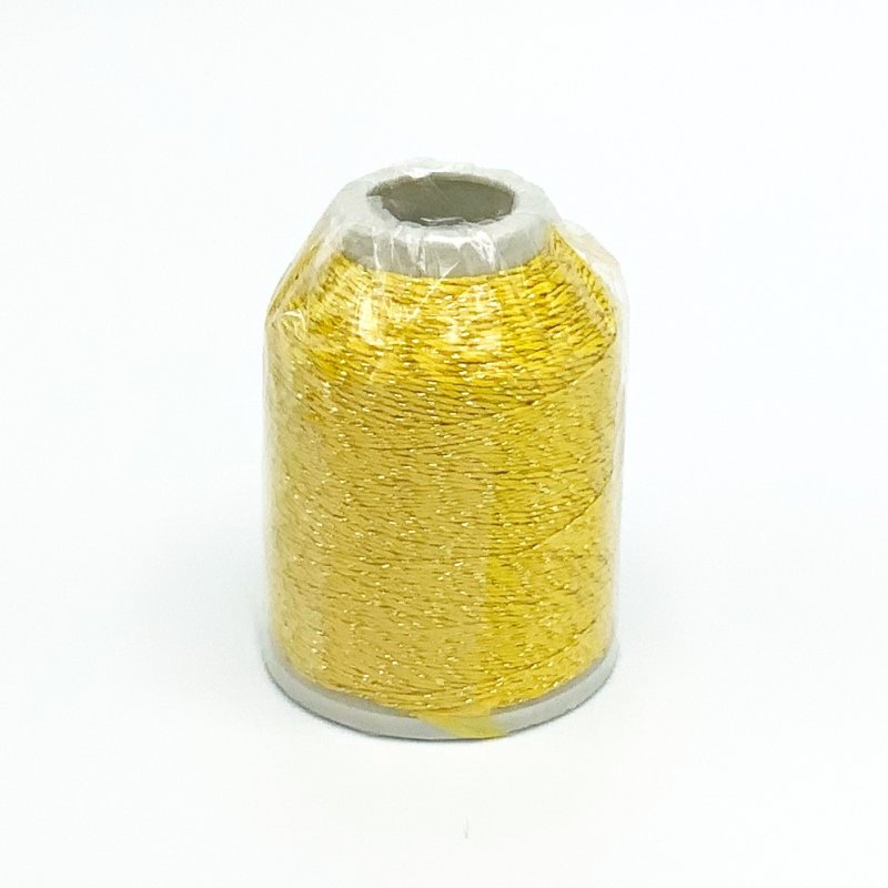 画像2: トルコ製グリッターカラーレース糸　Kelebek社 イエロー×ゴールドラメ (2)