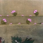 画像3: ヴィンテージスカーフ：ブルサ・マルマラ海地方　オリーブグリーンにローズピンクの杏の花 (3)