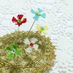 画像2: インド刺繍リボンのピンクッション(ご経験者向け) (2)