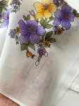 画像3: 作成用スカーフ　モダンレトロヤズマ　アイボリーホワイトに黄色と紫のお花 (3)