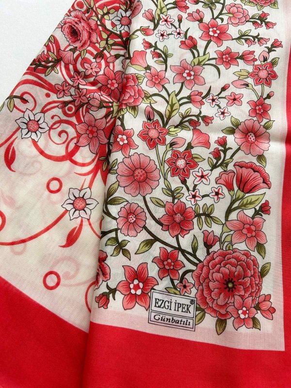 画像1: 作成用スカーフ　現行品：ポリエステル　華やかブーケ (1)