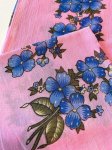 画像1: 作成用スカーフ　オールドヤズマ　ピンクにブルーの花 (1)