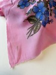 画像3: 作成用スカーフ　オールドヤズマ　ピンクにブルーの花 (3)