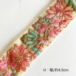 画像14: インド刺繍リボンのレクタングルバネポーチ(細幅タイプ) (14)