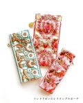 画像1: インド刺繍リボンのレクタングルバネポーチ(細幅タイプ) (1)
