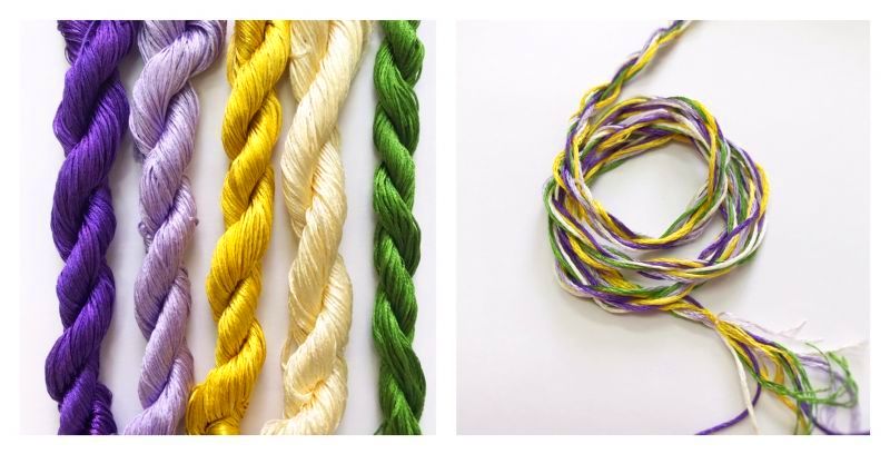 ブルサ絹糸:アソートカラー5色セット　C:ビオラ
